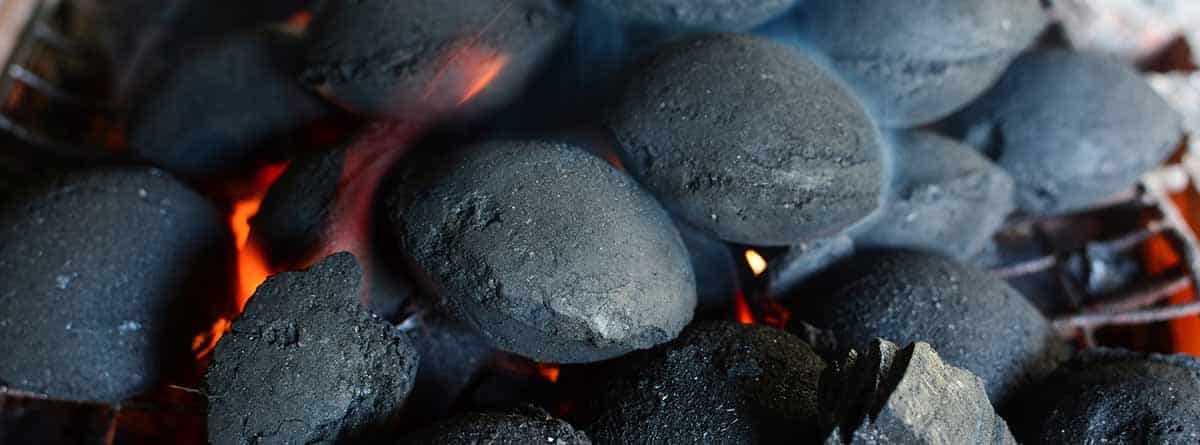 Carbón de una barbacoa