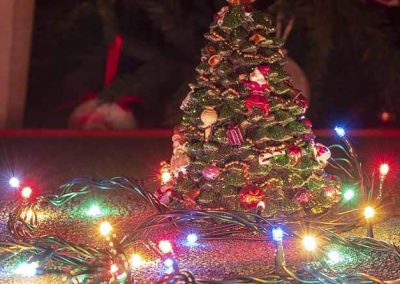 luces de Navidad con un árbol