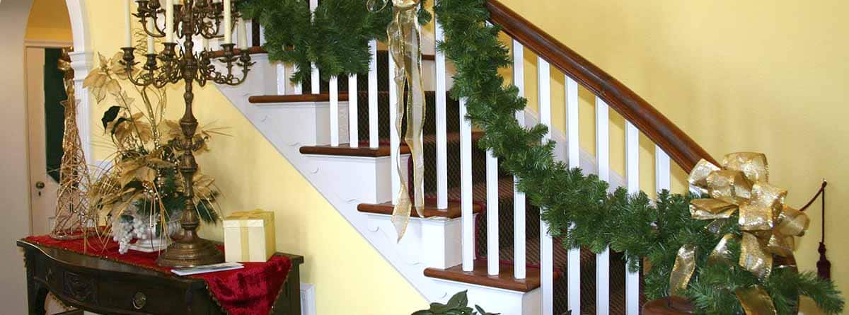 decoración navidad de las escaleras