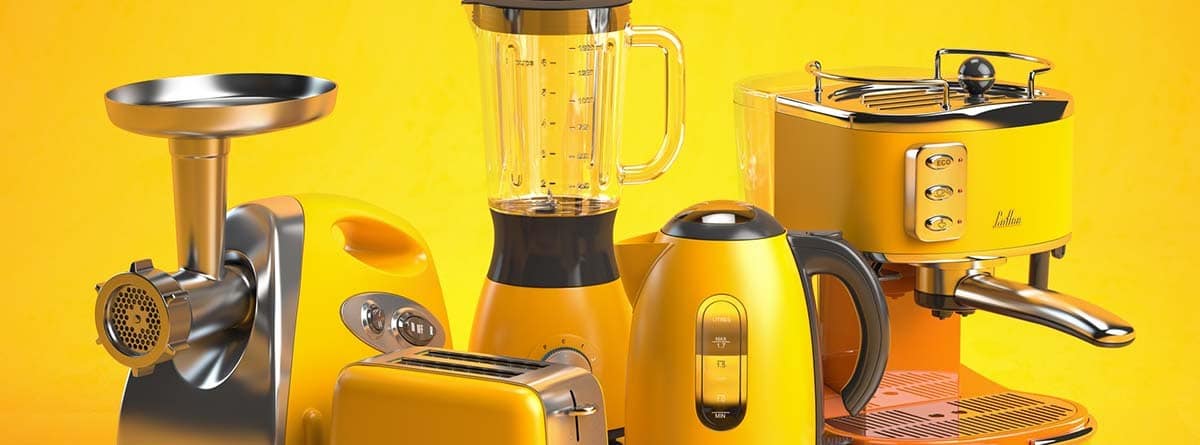 Electrodomésticos retro de color amarillo