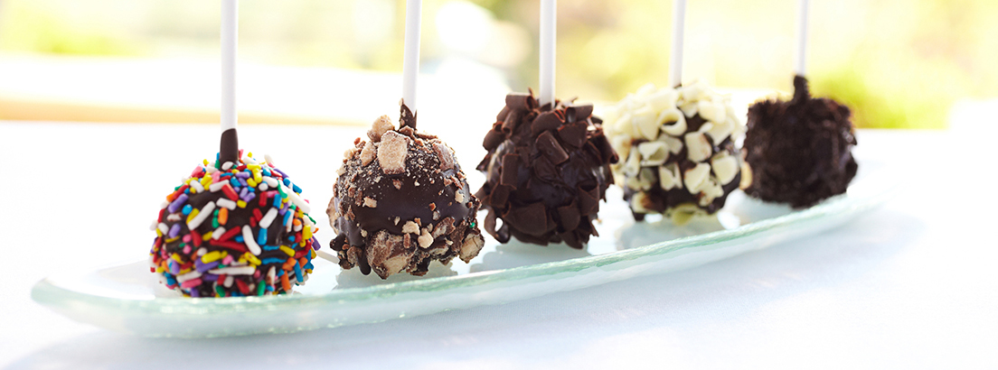 Mini helados de chocolate y fresa