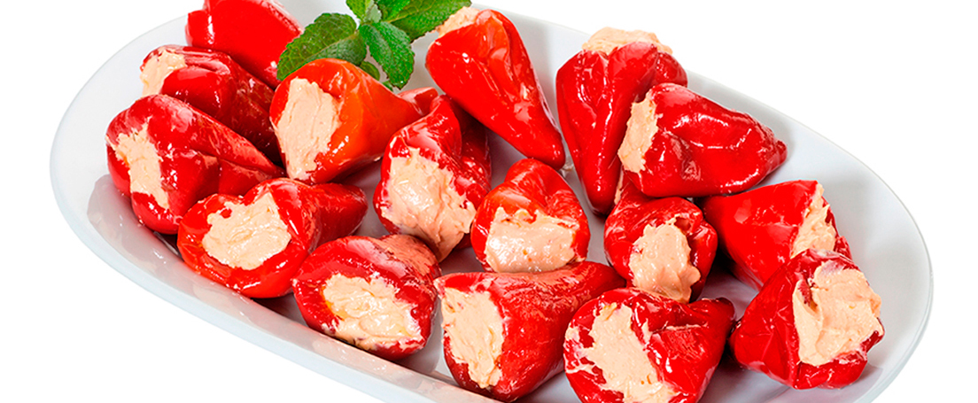 Pimientos rellenos de queso de cabra