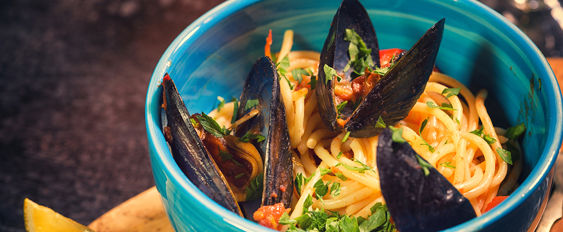 Espaguetis con mejillones
