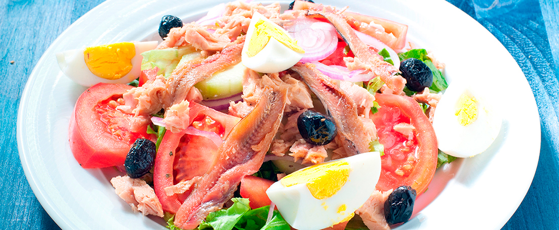 Ensalada de anchoas y atún